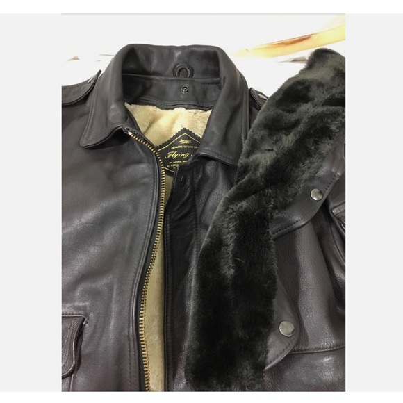 🌹HOST PICK-VINTAGE 1980sFLYING ACE STEER LEATHER G-2 BOMBER/DOUBLE LINED/SZ32 - Picture 8 of 15